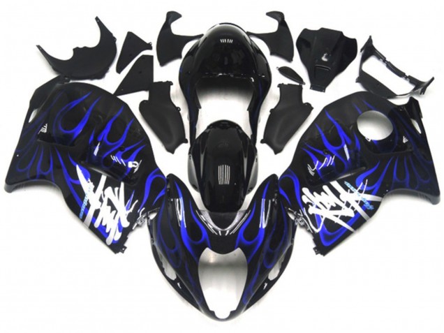 Black with Deep Blue flame Suzuki GSXR 1300 Fairings 1997-2007 Outlets