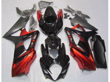 Gloss Black and Red Suzuki GSXR 1000 Fairings 2007-2008 Outlets