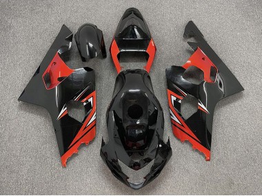 Gloss Black and Red Suzuki GSXR 600-750 Fairings 2004-2005 Outlets