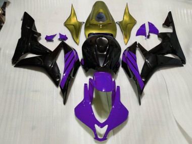 Gloss Black & Purple and Gold Accents Honda CBR600RR Fairings 2007-2008 Outlets
