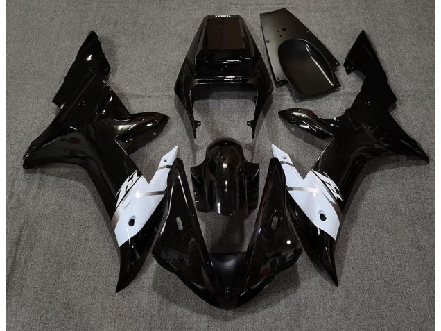 Gloss Black White and Silver Yamaha R1 Fairings 2002-2003 Outlets