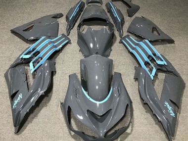 Gloss Grey & Light Blue Kawasaki ZX14R Fairings 2012-2019 Outlets