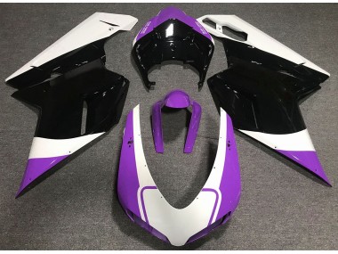 Gloss Purple White and Black Ducati 848 1098 1198 Fairings 2007-2012 Outlets
