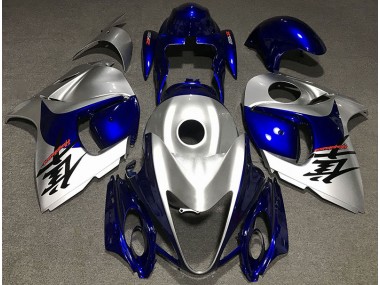 Gloss Silver and Blue Suzuki GSXR 1300 Fairings 2008-2019 Outlets