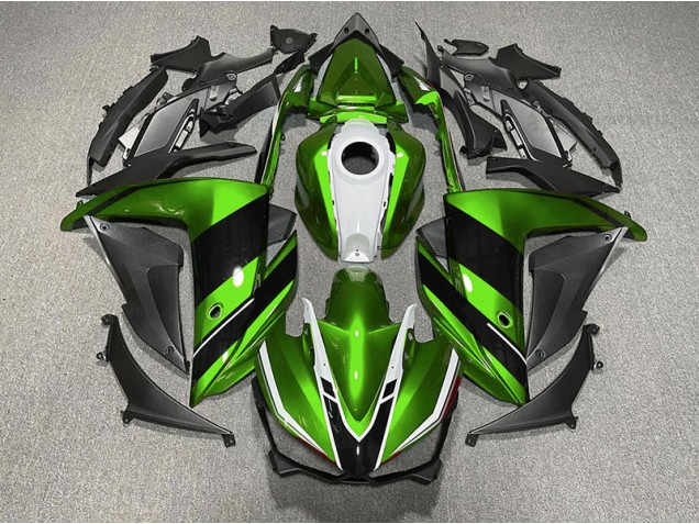Green Black and White Yamaha R3 Fairings 2015-2018 Outlets
