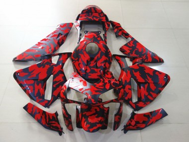 Matte Black and Red Camo Honda CBR600RR Fairings 2003-2004 Outlets
