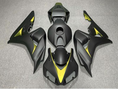 Matte Black and Yellow Honda CBR1000RR Fairings 2006-2007 Outlets