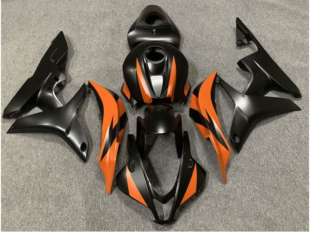 Matte Black & Orange Design Honda CBR600RR Fairings 2007-2008 Outlets