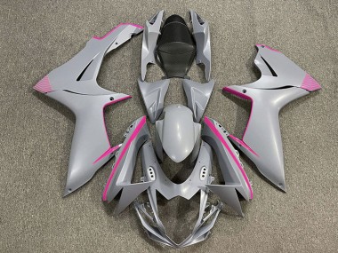 Matte Nardo Gray & Pink Accents Suzuki GSXR 600-750 Fairings 2011-2020 Outlets