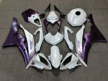 Matte White and Purple Yamaha R6 Fairings 2008-2016 Outlets