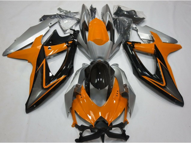 Orange and Silver Suzuki GSXR 600-750 Fairings 2008-2010 Outlets
