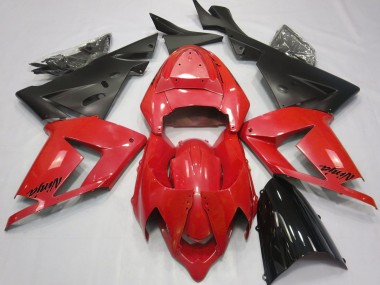 Pearl Red & Black Kawasaki ZX10R Fairings 2004-2005 Outlets