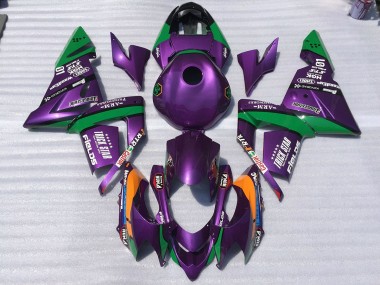Purple and Green Trickstar Kawasaki ZX10R Fairings 2004-2005 Outlets