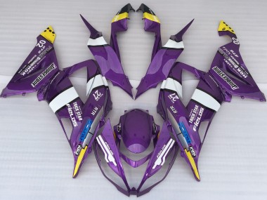 Purple Logo Style Kawasaki ZX6R Fairings 2013-2018 Outlets
