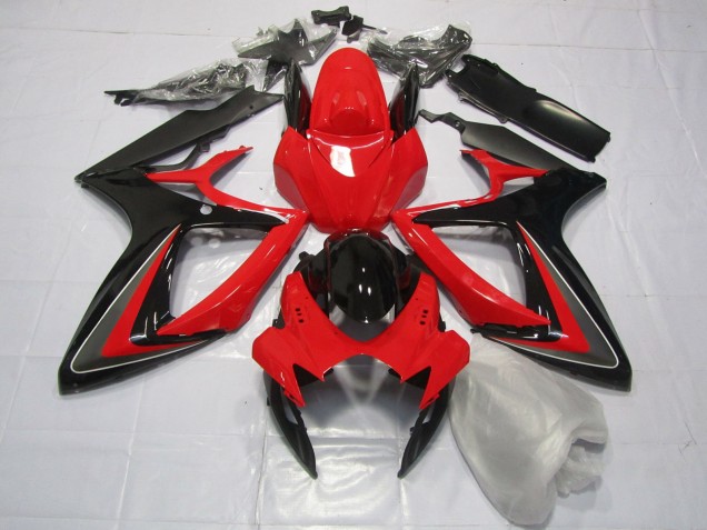 Red Black and Grey Suzuki GSXR 600-750 Fairings 2006-2007 Outlets