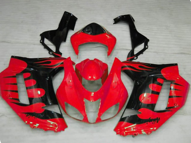 Red Flame Kawasaki ZX6R Fairings 2007-2008 Outlets