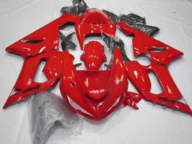 Red Gloss Kawasaki ZX6R Fairings 2005-2006 Outlets