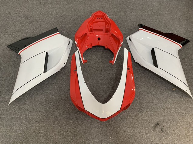 Red White Ducati 848 1098 1198 Fairings 2007-2012 Outlets