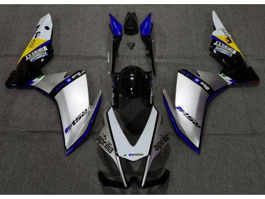 Silver Pirelli & Blue Aprilia RSV4 1000 Fairings 2010-2015 Outlets