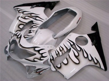 White and Black Flames Honda CBR600 F4 Fairings 1999-2000 Outlets